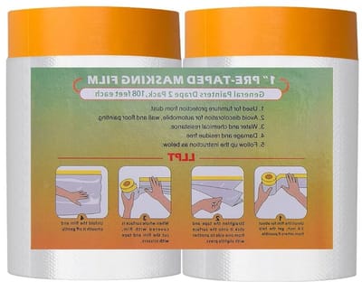 Beschermfolie Plakband 2 Rollen Transparante Dekfolie Zelfklevende Verf Tape voor Auto en Muren 55 cm x 33 m - Stof- en Spatbescherming