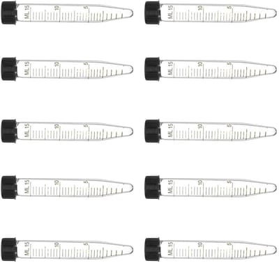 Centrifugebuisjes Set - Laboratoriumbuisjes Falcon - Wetenschappelijk Onderzoek - Afgestudeerde Markeringen - 15ml Volume - Transparant