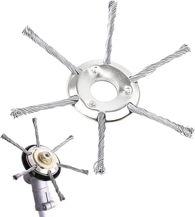 Onkruidborstel Maaikop - Stalen Draadkop - Tuinonderhoud - Universele Montage - 230 mm - Zilver