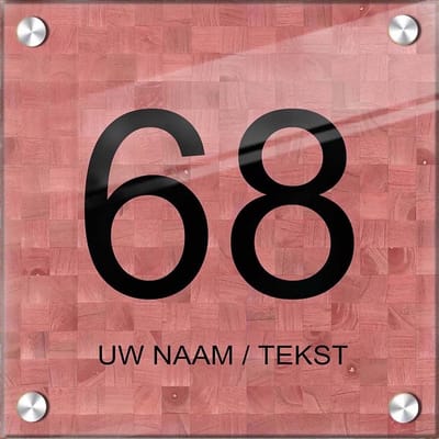 Naambordje voordeur plexiglas 15x15x0,5 cm model 1157 - Huisnummerbordje, naambordjes, naambordje huis, naamplaatjes, huisnummer bord, huisnummer bordje, originele naambordjes voordeur, huisnummerbord met naam, originele huisnummer bord
