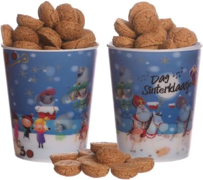 2 stuks kunststof 3D bekers Sinterklaas