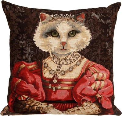 Decoratieve Kussenhoes - Sierkussenhoes Bank - Woonkamer Decoratie - Jacquard Geweven Katoen - 45x45 cm - Kat Portret