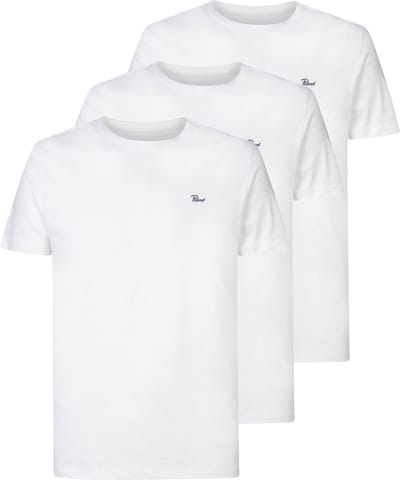 Petrol Industries Heren T-Shirts 3-Pack - Ronde Hals - Katoen - Regular Fit - Tshirt Set Korte Mouwen - Multipack van 3 stuks - Wit - Maat X;