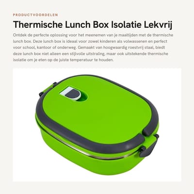 Dailygoods- Lunchbox RVS - Thermische Isolatie - Lekvrij - 1-3 Lagen - Veilig en Betrouwbaar - Houdt Voedsel Warm - Thermos