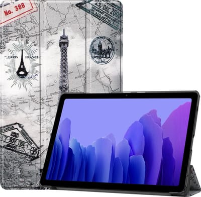 Hoesje - Geschikt voor Samsung Galaxy Tab A7 (2020) - Dun & Stevig - Hardcover Book Case - Trifold Bookcase Hoes - Hard Cover - Tablethoes - Eiffeltoren
