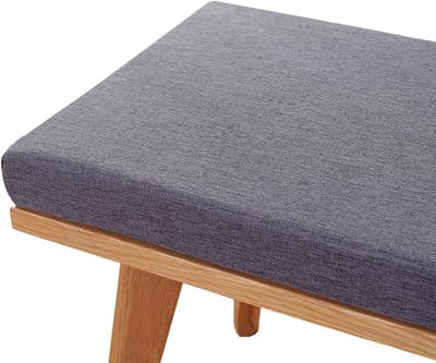 Bankkussen Antislip - Zitkussen Tuinbank - Comfortabel Zitten - Hoge Dichtheid Schuim - 200 x 45 cm - Donkergrijs