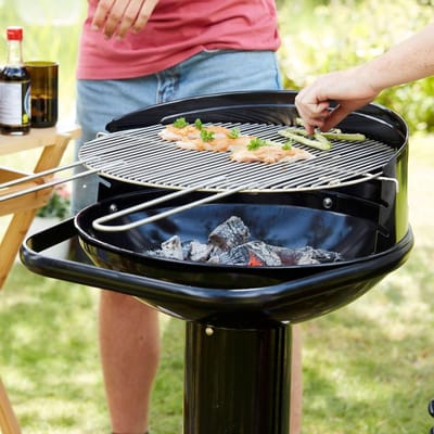 JGS® - Stijlvolle Houtskoolbarbecue Loewy 45 voor Buitengrillen, Perfect voor 6 Personen, Zwart -