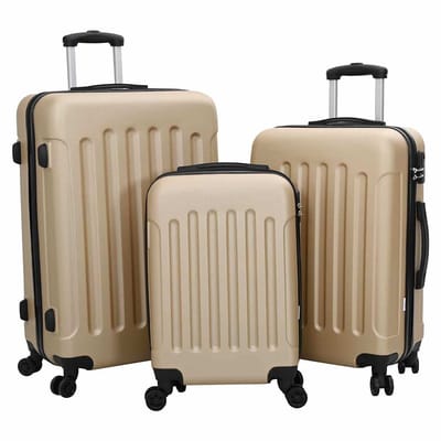 vidaXL - Koffer - met - slot - 3 - st - champagne - 50 - x - 31 - x - 78 - cm - ABS - Kunststof