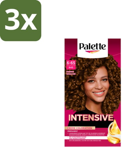 3 x Poly Palette – Haarverf – 6-65 / 645 Goudbruin – 115 ml - Goudbruin Kleuren - Haarverzorging - Haarkleur - Haarkleurresultaat - Anti-breuk Masker