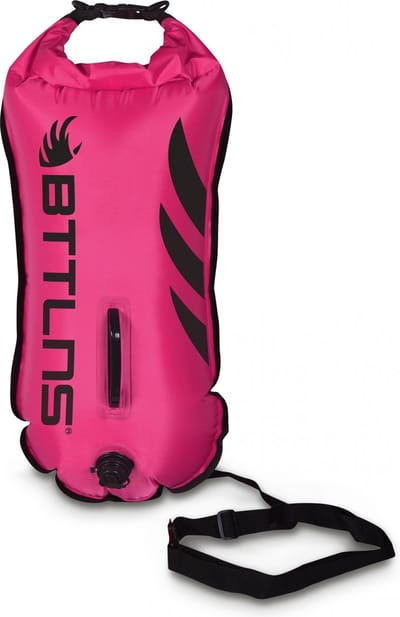 BTTLNS zwemboei voor openwaterzwemmen - Zwem boei met drybag - Goede zichtbaarheid - Dubbel gelaagd nylon - 28 liter - Poseidon 2.0 - Roze