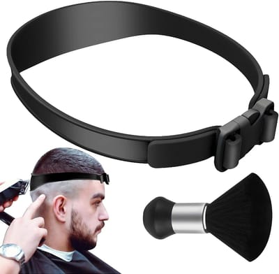 Haarknipband - Scheersjabloon - Zelf Thuiskapsels - Gebogen Ontwerp - XL Maat - Zwart