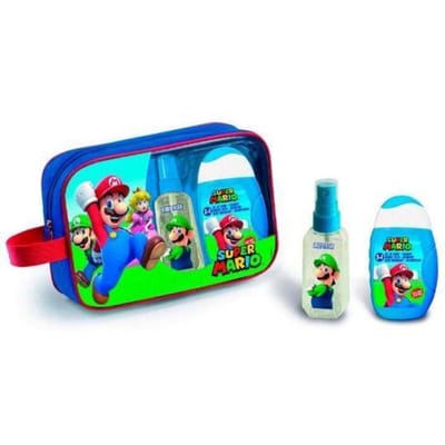 Super Mario Bros Mario toilettas met EDT 90ml en badgel/shampoo 110ml Opmaken en sieraden
