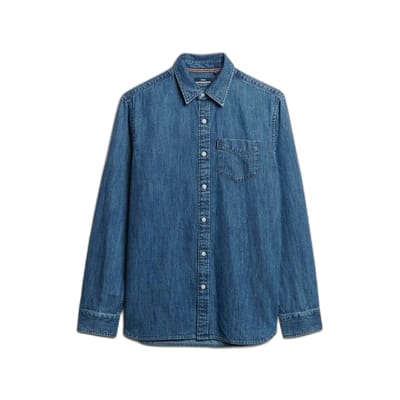 Superdry - Essential Denim Overhemd met Lange Mouwen - Heren - Lange mouwen shirts