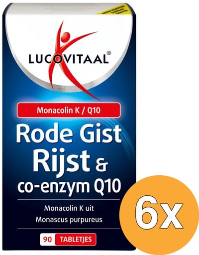6x Lucovitaal Rode Gist RIjst & Co-Enzym Q10 (90 tabletjes)