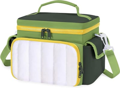 Reisdraagtas - Opbergtas audiospeler - Audio verhalen meenemen - Afneembare scheidingswand - 21 x 18.4 x 18.4 cm - Groen