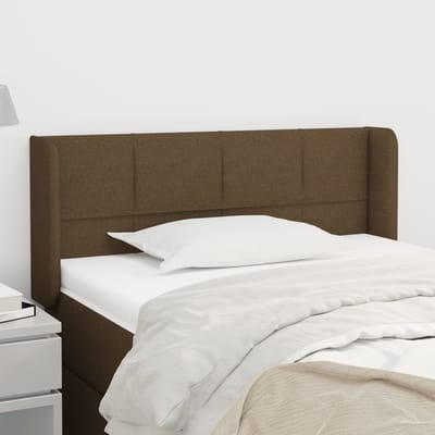 vidaXL - Hoofdbord - met - randen - 83x16x78/88 - cm - stof - donkerbruin