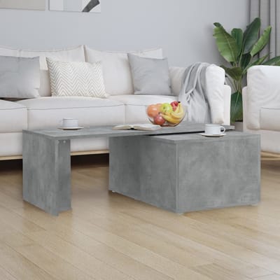 vidaXL - Salontafel - 150x50x35 - cm - bewerkt - hout - betongrijs