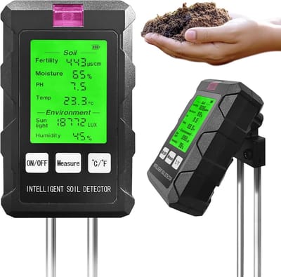 6-in-1 Digitale Bodemtester: Meet pH, Vochtigheid, Licht & Temperatuur voor Planten