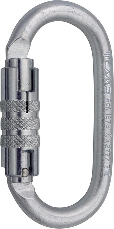 Ovale Karabiner Staal met 2Locksysteem en KeyLock