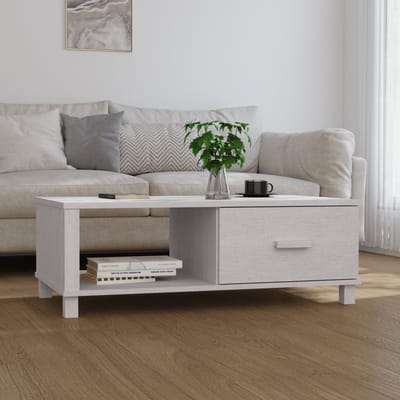 vidaXL - Salontafel - HAMAR - 100x55x35 - cm - massief - grenenhout - wit