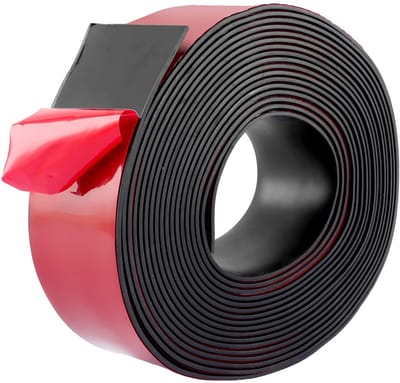 Zelfklevende Rubber Strips 6 m x 50 mm x 2 mm voor Sealing en Vloerbescherming - Schokabsorberend en Antislip Neopreen Matten