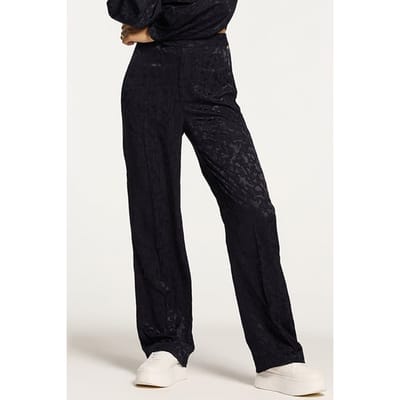 Shiwi Ladies Milano Trousers Forest Jaquard Dark Navy Blue Size: XS | Wide-Leg & Flared Pants Outlet | Dames | Zwart