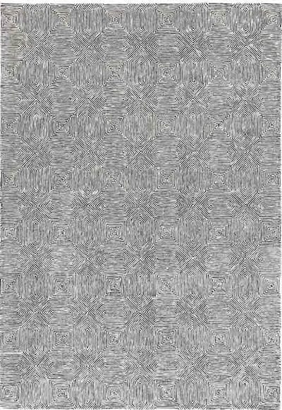 Easy Living - Camden-Rug-Black-White Vloerkleed - 160x230  - Rechthoek - Laagpolig Tapijt - Modern - Zwart_wit