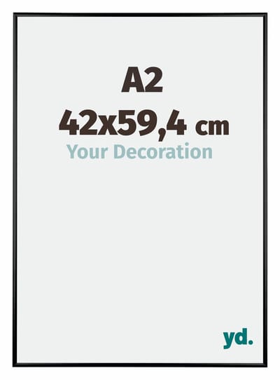 Your Decoration - Fotolijst A2 42x59,4 cm - Aluminium - Zwart Hoogglans - Kent