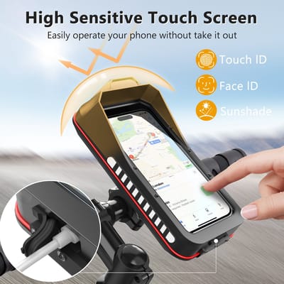 Waterdichte tas - Grote opbergcapaciteit - Waterdichte fietstas - Telefoonhouder - Waterdichte tas met snelsluiting - Fietstas - 7 inch
