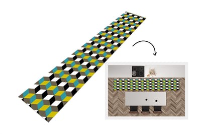 Keukenloper - Loper keuken - Blokken - Patronen - 3D - 300x50 cm - Keukenloper vinyl