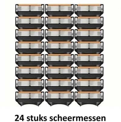 K&R Ventures® Scheermesjes – Compatibel met Fusion 5 – 24 Stuks – Past op Alle Fusion5 Type Houders (Power, ProGlide & ProShield) – Precisie Scheermessen voor Mannen