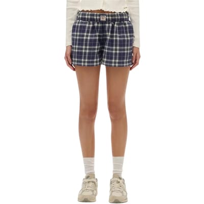 Katoenen geruite elastische short voor vrouwen Superdry