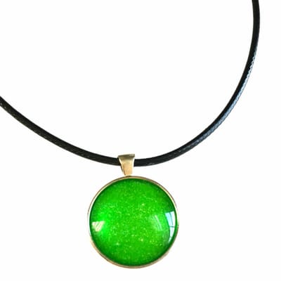 Lange ketting-Groen-Zilverkleurig-cabochon-Charme Bijoux