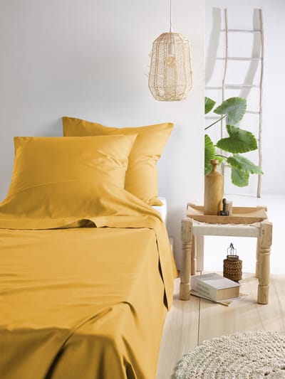 De Witte Lietaer Lakenset Olivia - Eenpersoons - 180 x 280 cm - Geel - Satijnkatoen