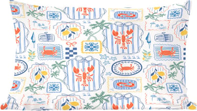 Sierkussens - Kussentjes Woonkamer - 60x40 cm - Zee - Sfeer - Krab - Blauw