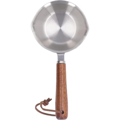 Chauffe-beurre Acier Inoxydable Manche en Bois 3 Couches Multi-Usage Casserole à Fondre le Beurre pour Huile Lait Cuisine 120ML L gray