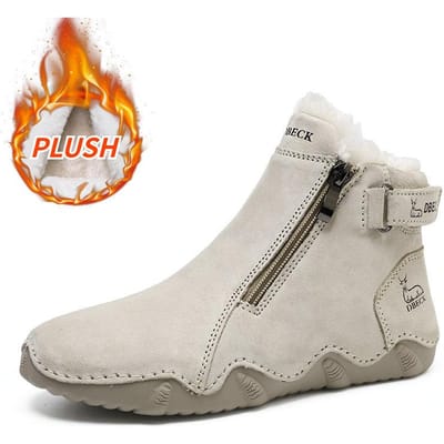 Dames Warme Leren plus Size Katoenen Schoenen High-Top Slijtvaste Outdoor Casual Schoenen 44