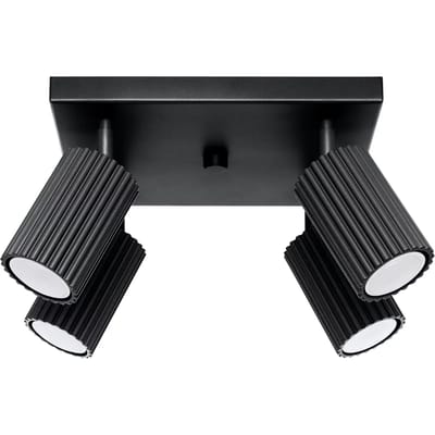 Sollux Lighting Plafondlamp Karbon - GU10 - zwart - aluminium - 16.5x25x25cm