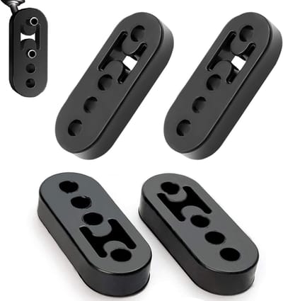 Set van 4 universele uitlaatsteunen voor auto, versterkte rubberen dempers, 4-holes uitlaatbeugels, geschikt voor de meeste modellen