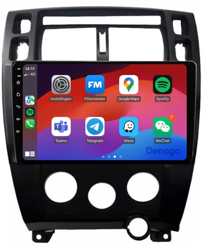 CarPlay autoradio geschikt voor Hyundai Tucson (2004 t/m 2010) | 9 inch | Android 13 | Draadloos Apple CarPlay & Android Auto | 2GB + 32GB | QuadCore processor | Denago DNG-A89 | 2025 model | 2004 2005 2006 2007 2008 2009 2010 | Bluetooth & Wifi