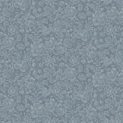 Duro Vliesbehang 678-03 - Blommor & Blad - Klassiek Blauw - 53cm x 10.05m