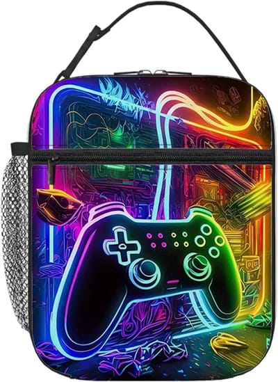 Kinderen Lunchtas met Game Controller Motief - Waterdichte Koeltas voor Jongens - Handige Thermos Lunchbox voor School en Picknick