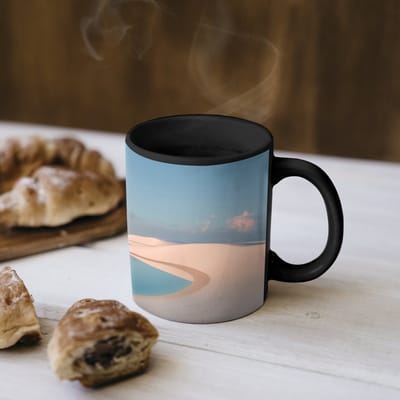 Magische Mok - Foto op Warmte Mokken - Koffiemok - Duinen - Waterplas - Oneindige rust - Magic Mok - Beker - 350 ML - Theemok