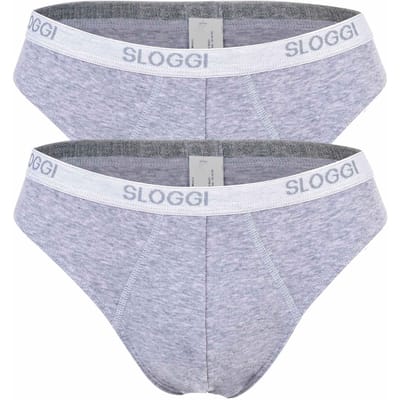 Sloggi Men Basic Mini - heren slip met smalle zijkanten (2-pack) - grijs