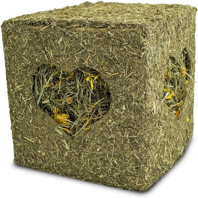 Hooi kubus met bloemen voor knaagdieren en konijnen - 450 g