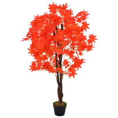 vidaXL - Kunstplant - met - pot - esdoorn - 120 - cm - rood