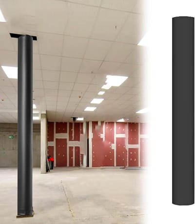 Beschermhoes Paal - Veiligheidspad Schokdemper - Sporten en Spelen - Aanpasbaar aan Palen - 20 mm Dik - Zwart