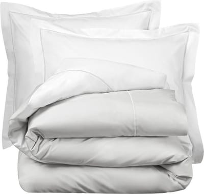 De Witte Lietaer Dekbedovertrek Katoen Perkal Bumblebee - Lits Jumeaux - 240 x 220 cm - Zilver