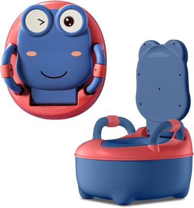 Kindertoilet met Leuning 48cm Hoog - Potje met Uitneembare Bak en Antislip Onderzool