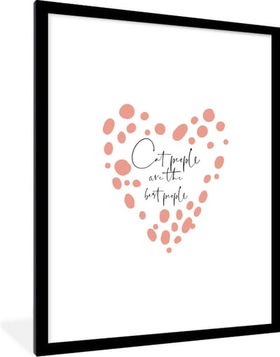 Fotolijst incl. Poster - Cat people are the best people - Katten - Spreuken - Quotes - 60x80 cm - Posterlijst